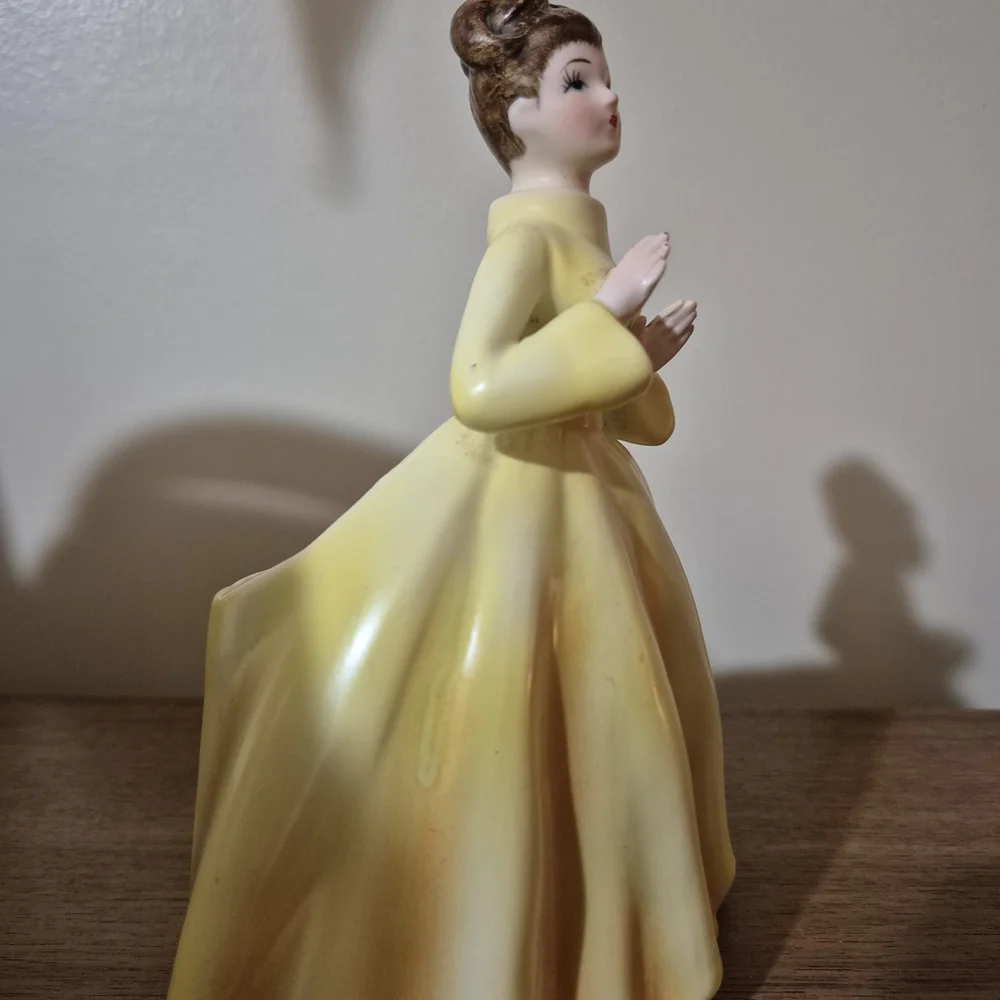 Vintage Yellow Ceramic Figurine